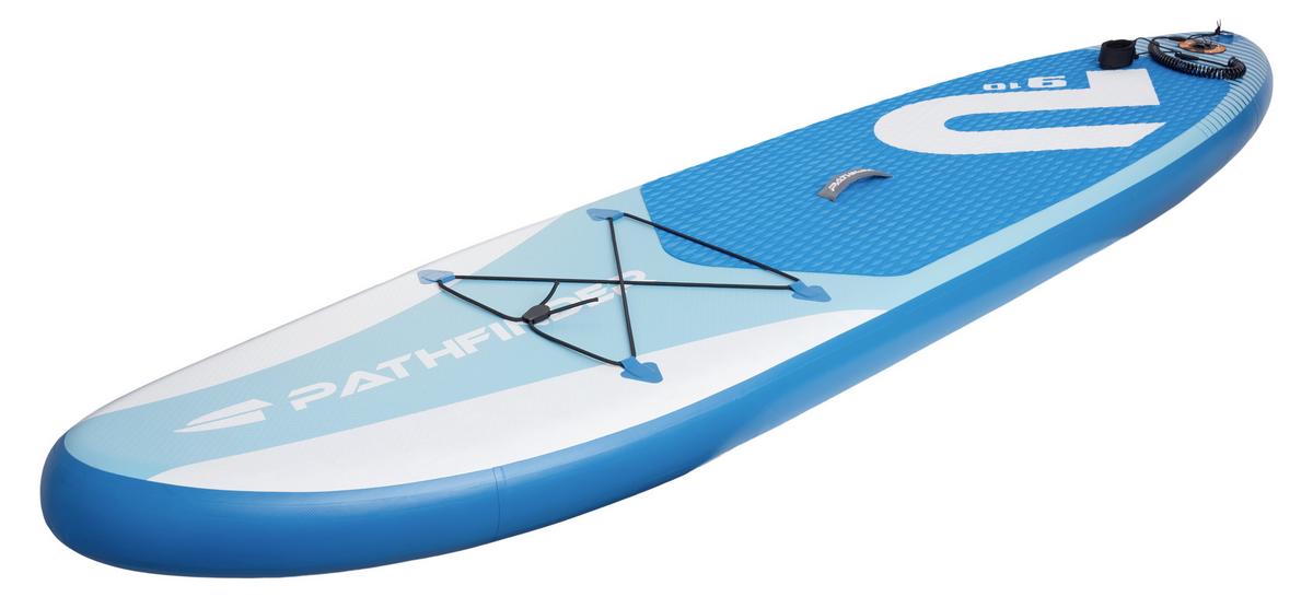 paddleboard SCHOU - bílá/modrá, plast (301/71/15cm)