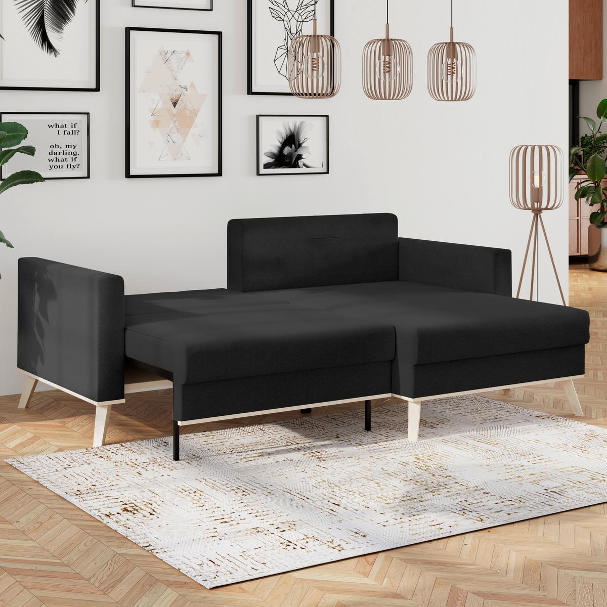 Ecksofa Carini - Eichefarben/Creme, Basics, Textil (222/152cm)