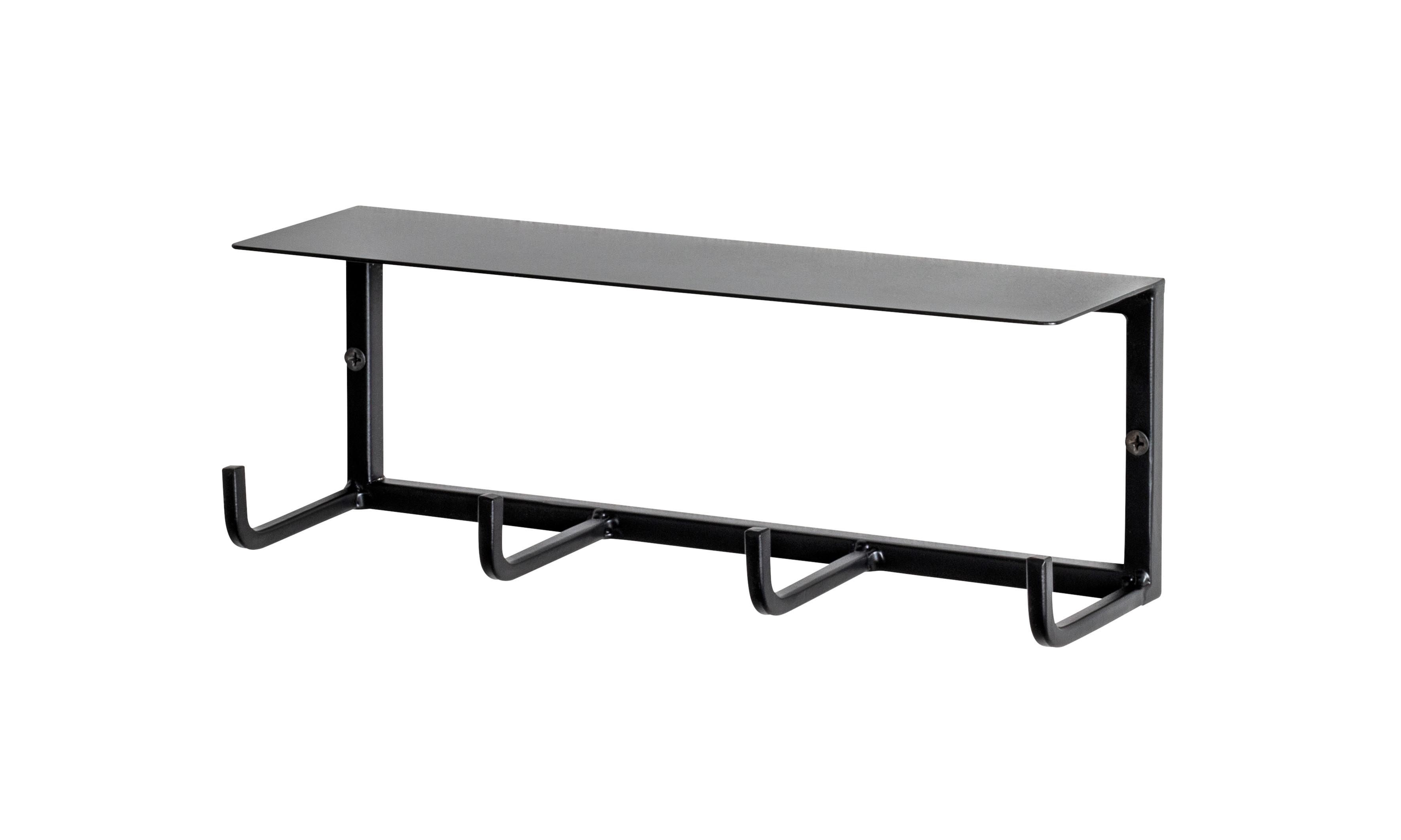 Nástenný vešiak SIDNEY čierny - čierna, Modern, kov (30/10/8cm) - Modern Living
