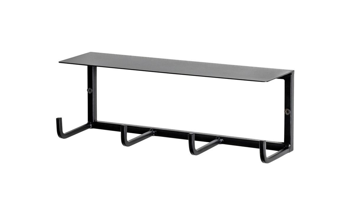 Nástenný vešiak SIDNEY čierny - čierna, Modern, kov (30/10/8cm) - Modern Living