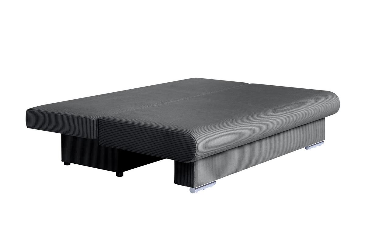 Schlafsofa Bora Dunkelgrau B: 193 Cm - Chromfarben/Dunkelgrau, Design, Holzwerkstoff/Textil (193/86/85cm) - P & B