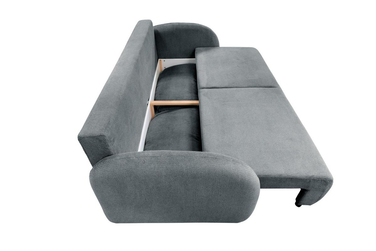 Schlafsofa Roma Grau, B: 230 cm - Schwarz/Grau, Design, Textil (230/90/105cm)