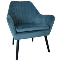 Sametové křeslo Josefina, modré - modrá/černá, Moderní, dřevo/textil (72/84/70cm) - Mömax