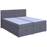 Boxspringbett Royal 180x200 Hellgrau - Chromfarben/Hellgrau, MODERN, Holzwerkstoff/Textil (180/200cm)