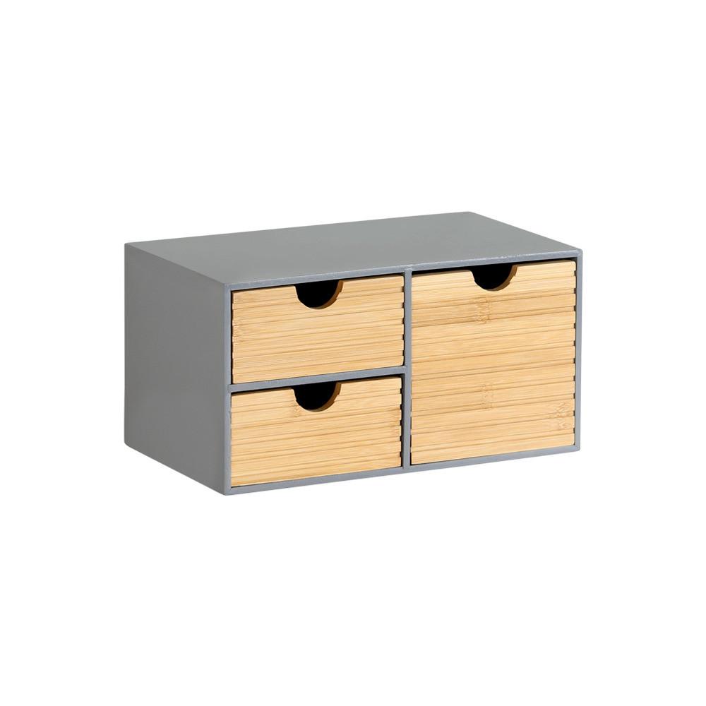 TISCHORGANIZER Bambus, standfest - Naturfarben/Grau, Basics, Naturmaterialien/Holzwerkstoff (27/16/14cm) - Kesper