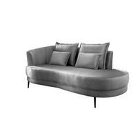 Ottomane Pistaccio Silberfarb. Velours, Rücken Echt B: 211 Cm - Silberfarben/Schwarz, MODERN, Textil (211/85/101cm) - Livetastic