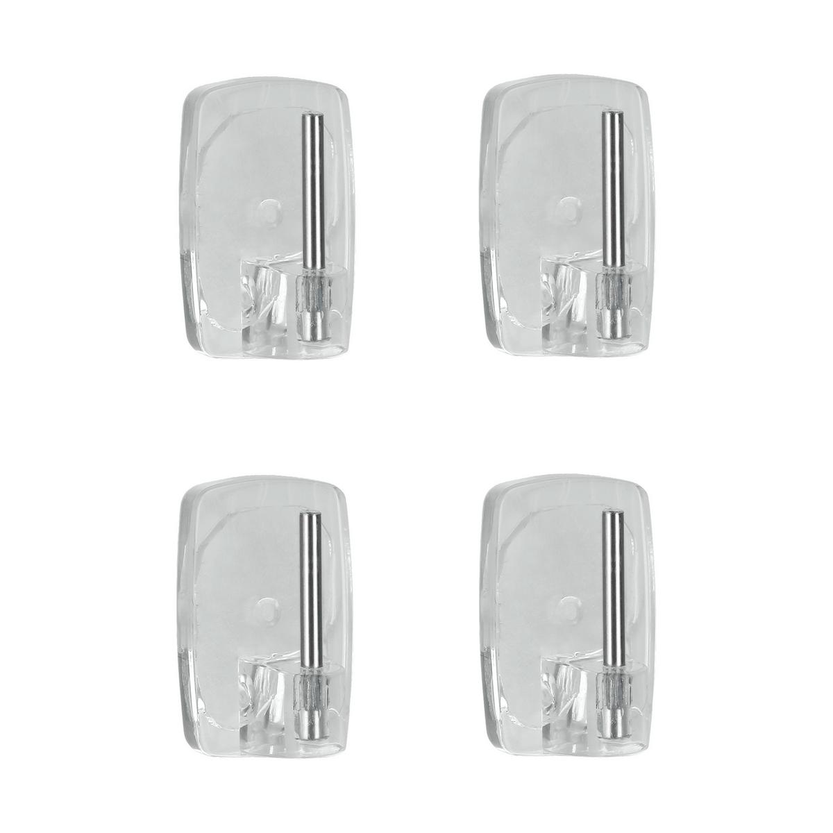 Selbstklebehaken Makena, 4er B/h/t: Ca. 6,8/16/1,5 Cm - Transparent, Basics, Kunststoff (6,80/16/1,5cm) - Metaltex