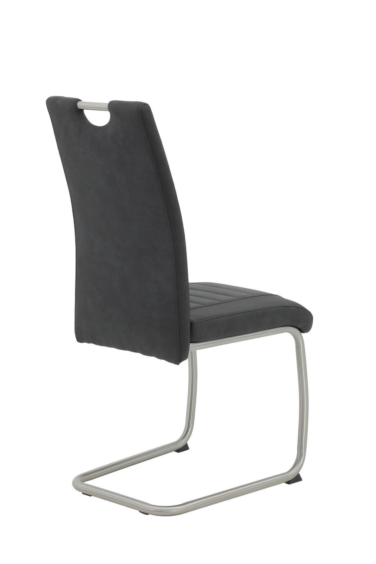 Tischgruppe Ulla G - Anthrazit/Sonoma Eiche, MODERN, Holzwerkstoff/Textil (140 - 220/76/90cm) - MID.YOU