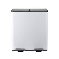 Treteimer Aliya 40l Weiß Metall Lbh: 45x30x51 Cm - Schwarz/Weiß, Basics, Kunststoff/Metall (45/30/51cm) - Spirella