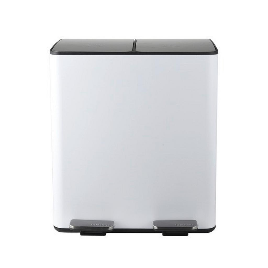 Treteimer Aliya 40l Weiß Metall LxBxH: 45x30x51 cm