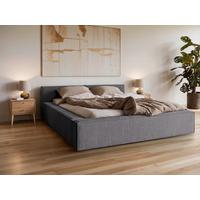 POLSTERBETT inkl. Lattenrost 200x200 - Schwarz/Naturfarben, Basics, Holz/Textil (200/200cm) - Livetastic