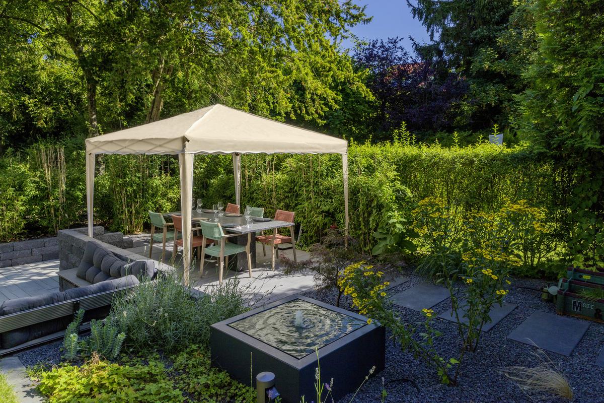 Pavillon Beige ca. 3x3x2,6 M mit Tragetasche - Beige/Silberfarben, Basics, Textil/Metall (300/263/300cm)