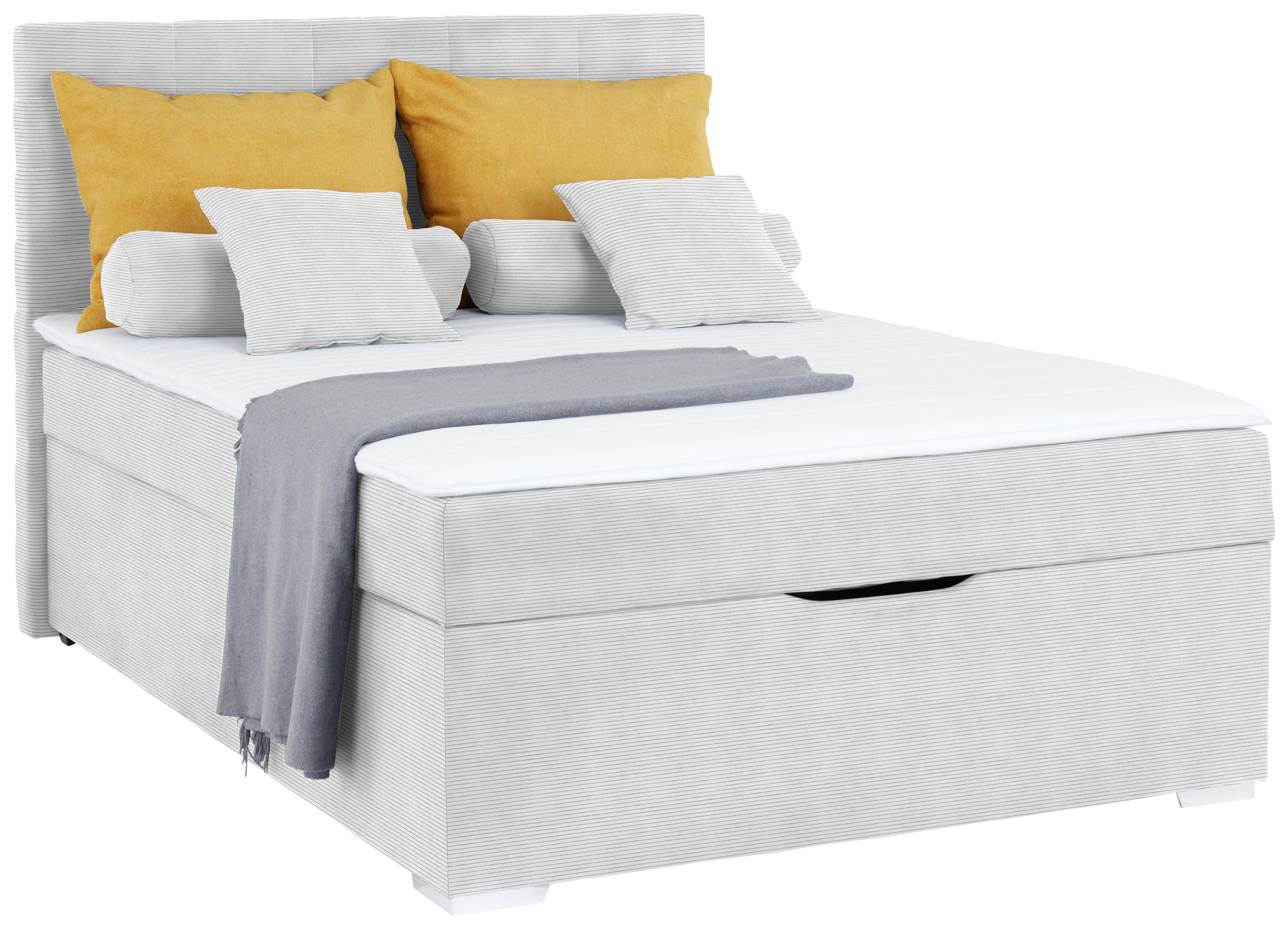 Polsterbett Adria - Chromfarben/Champagner, KONVENTIONELL, Holz/Textil (140/200cm)