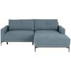 Ecksofa Bergamo - Schwarz/Hellblau, MODERN, Textil (238/162cm) - Ondega