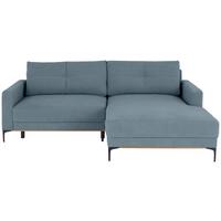 Rohová sedačka BERGAMO, pravá, světle modrá - černá/světle modrá, Moderní, kov/textil (238/162cm) - Ondega