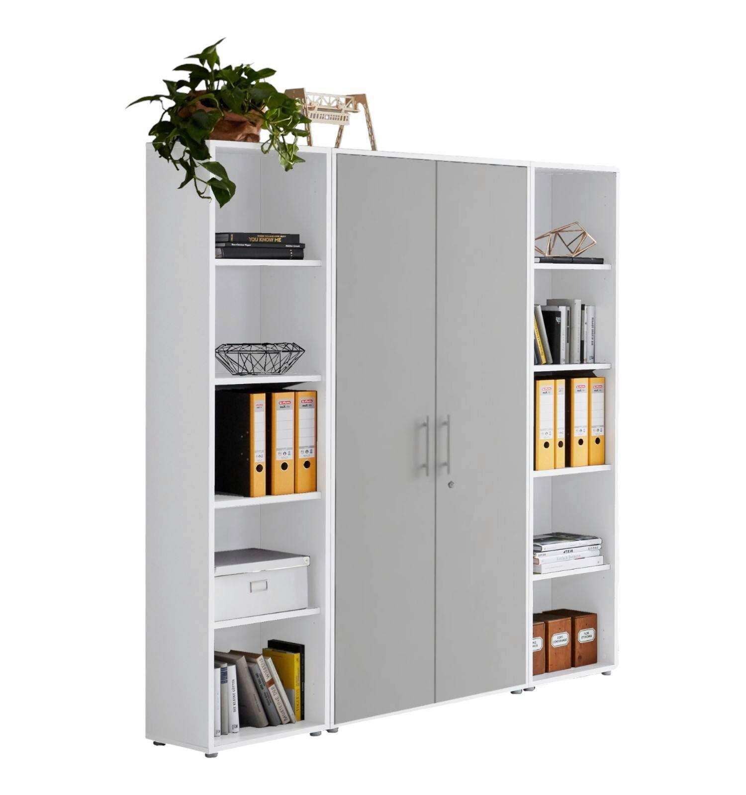 AKTENSCHRANK OFFICE EDITION - SW SET 3 - Hellgrau/Weiß, MODERN, Holzwerkstoff (172,6/185,6/33cm) - MID.YOU