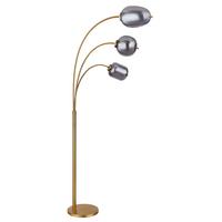 Stehlampe Messingfarben Aus Glas, 3 Leuchtmittel - Messingfarben/Grau, Design, Glas/Metall (80/60/175cm) - Globo