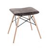 Hocker Stool Buche/schwarz/ Grau Sitz Gepolstert H: 47 Cm - Buchefarben/Schwarz, Basics, Textil/Metall (48/47/40cm)