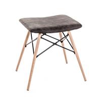 Hocker Stool Buche/schwarz/ Grau Sitz Gepolstert H: 47 Cm - Buchefarben/Schwarz, Basics, Textil/Metall (48/47/40cm)