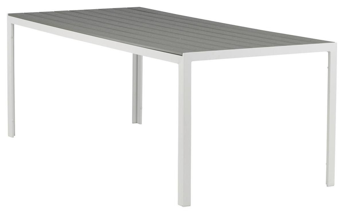 Gartentisch Break Metall L 205 Cm - Weiß/Grau, KONVENTIONELL, Metall (205/90/75cm) - Gardenson
