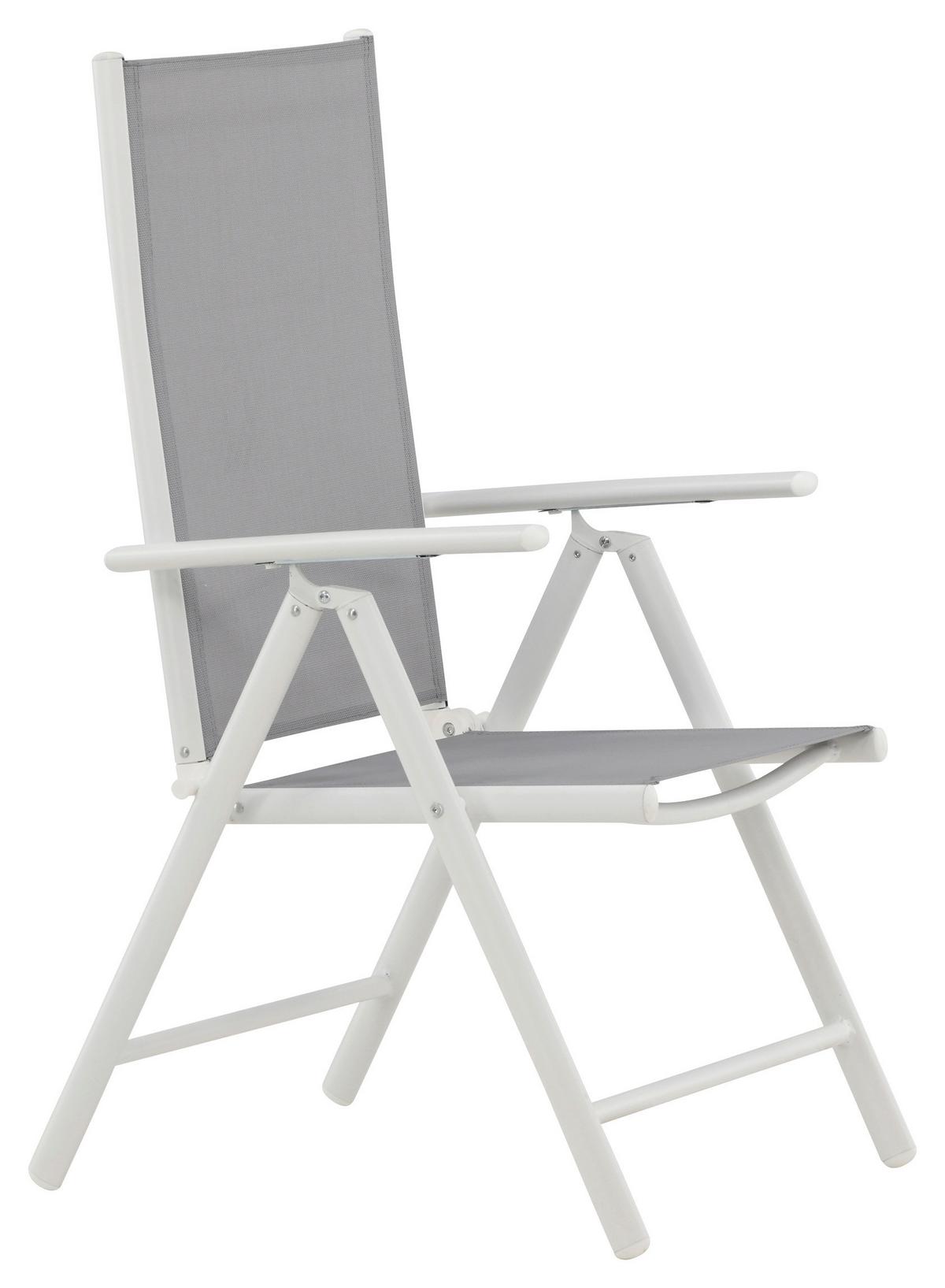 Gartensessel-set 2-tlg. Break Metall/textil - Weiß/Grau, KONVENTIONELL, Textil/Metall (55/108/62cm) - Gardenson