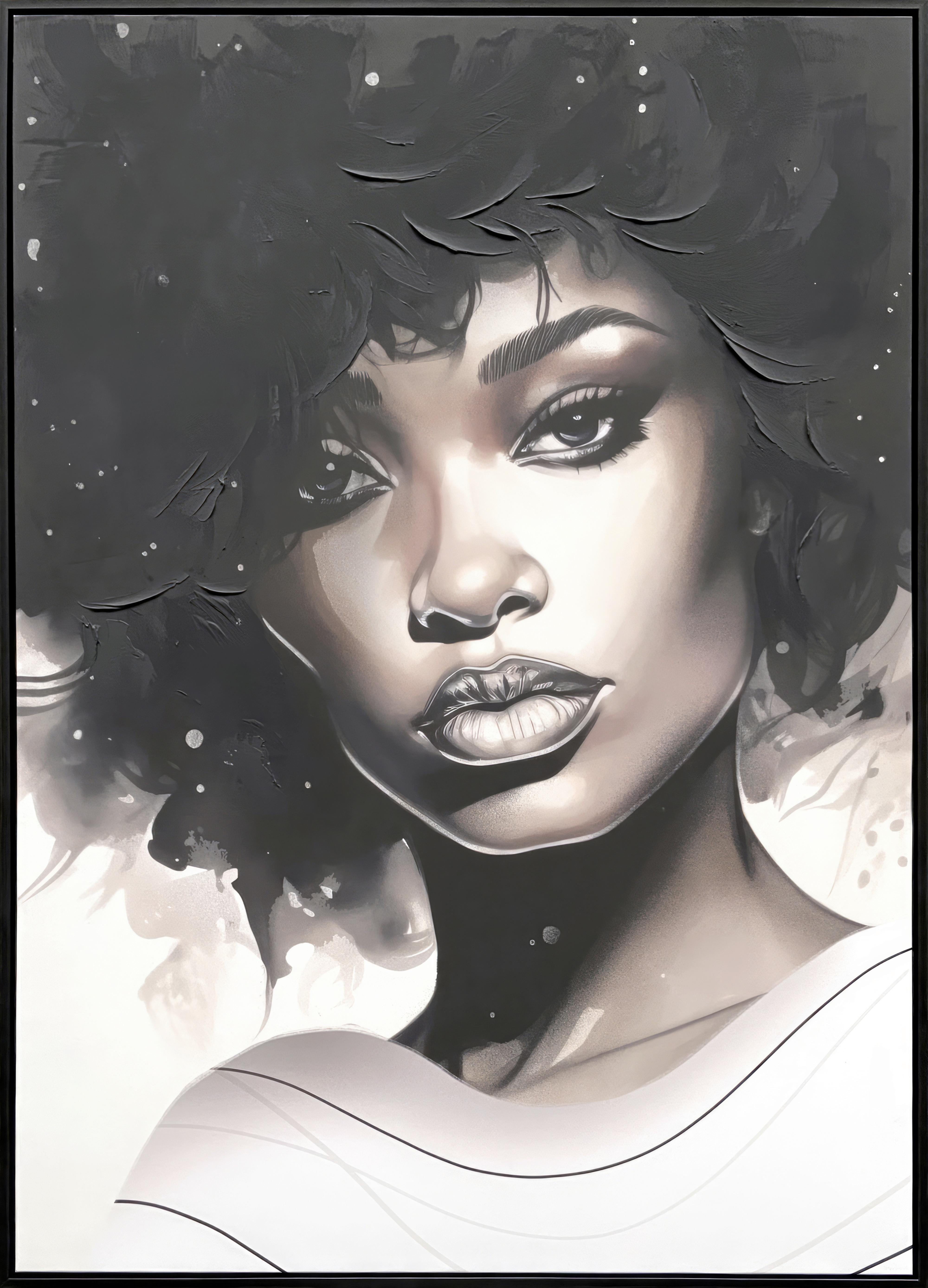 Obraz na plátne Denise, 100/140cm - čierna/biela, Modern, drevo/textil (100/140cm) - Premium Living