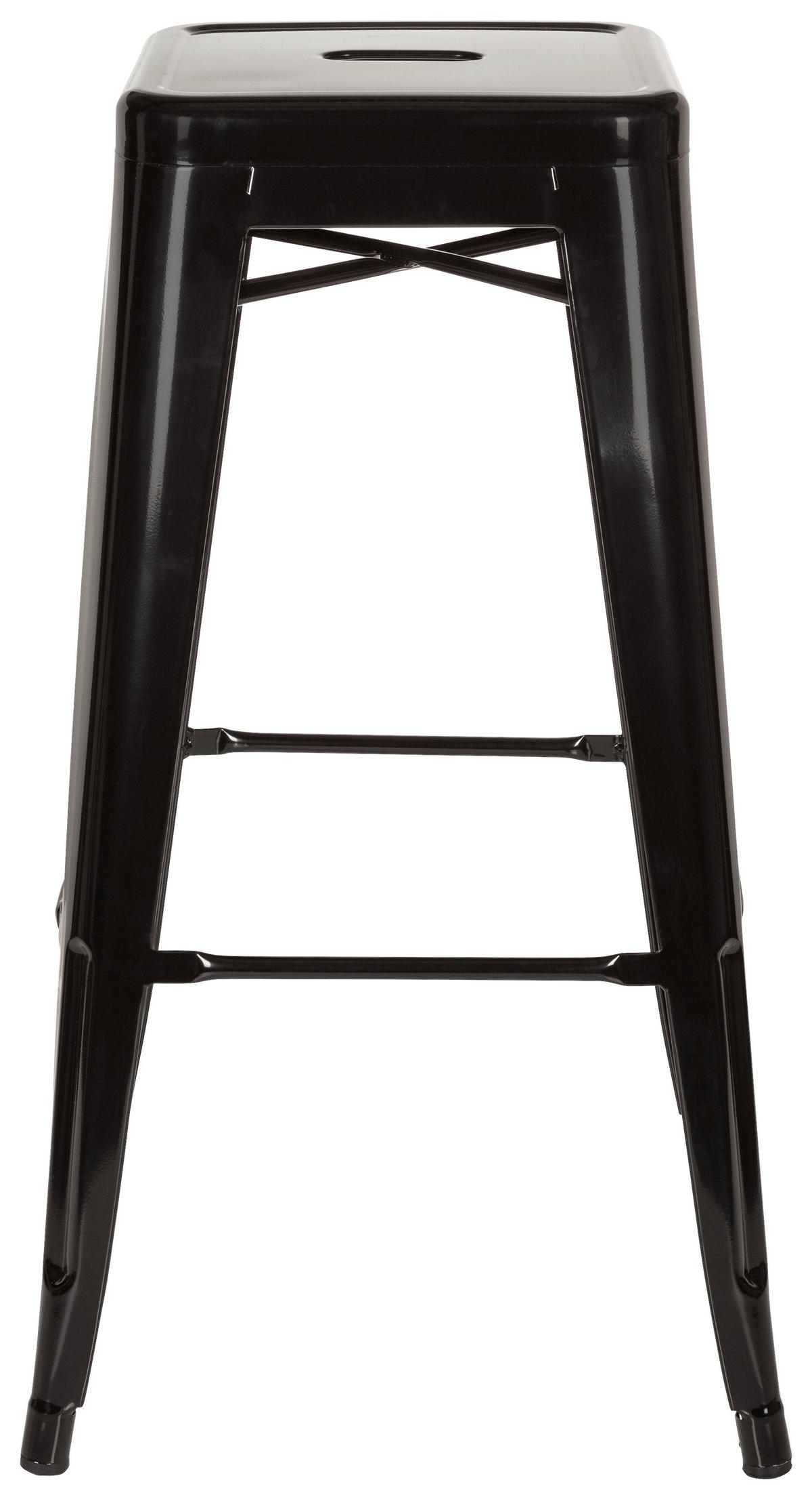 Barhocker Vantaggio High Schwarz Stapelbar - Schwarz, Basics, Metall (44/77/44cm) - MID.YOU