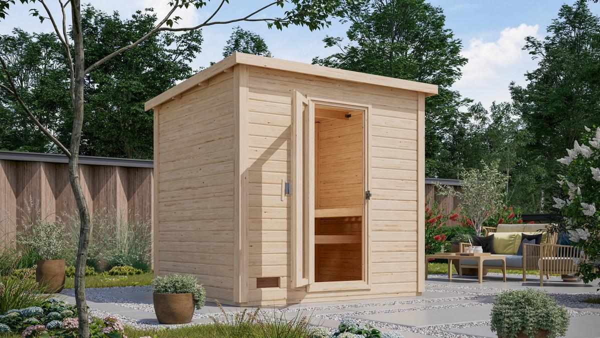 Saunahaus Bente 3 231/175/196 cm - Fichtefarben, Basics, Holz (231/175/196cm)