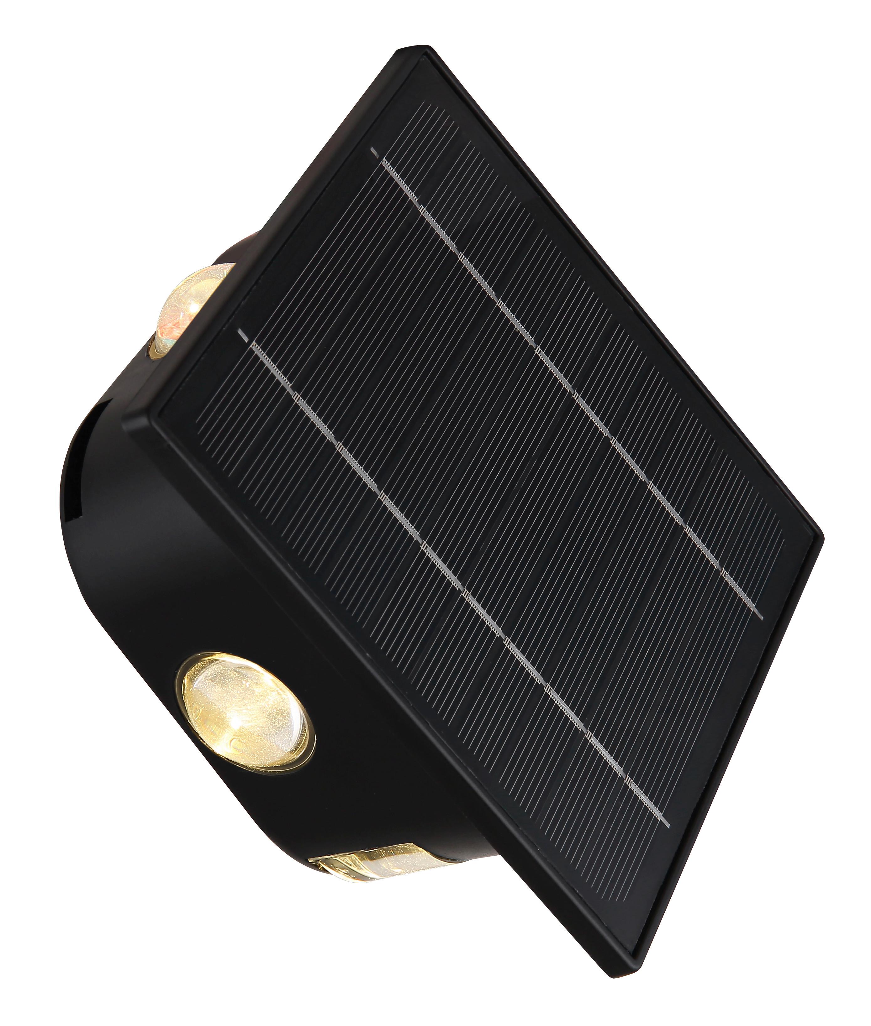 Solarleuchte 36494 - Klar/Schwarz, Design, Kunststoff (13,1/7/13,1cm) - Globo