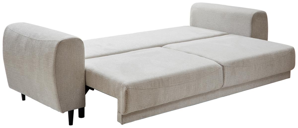 3-sitzer-sofa Mit Schlaffunktion Siena B: 245 Cm - Hellgrau/Schwarz, Design, Textil (245/85/92cm) - Livetastic