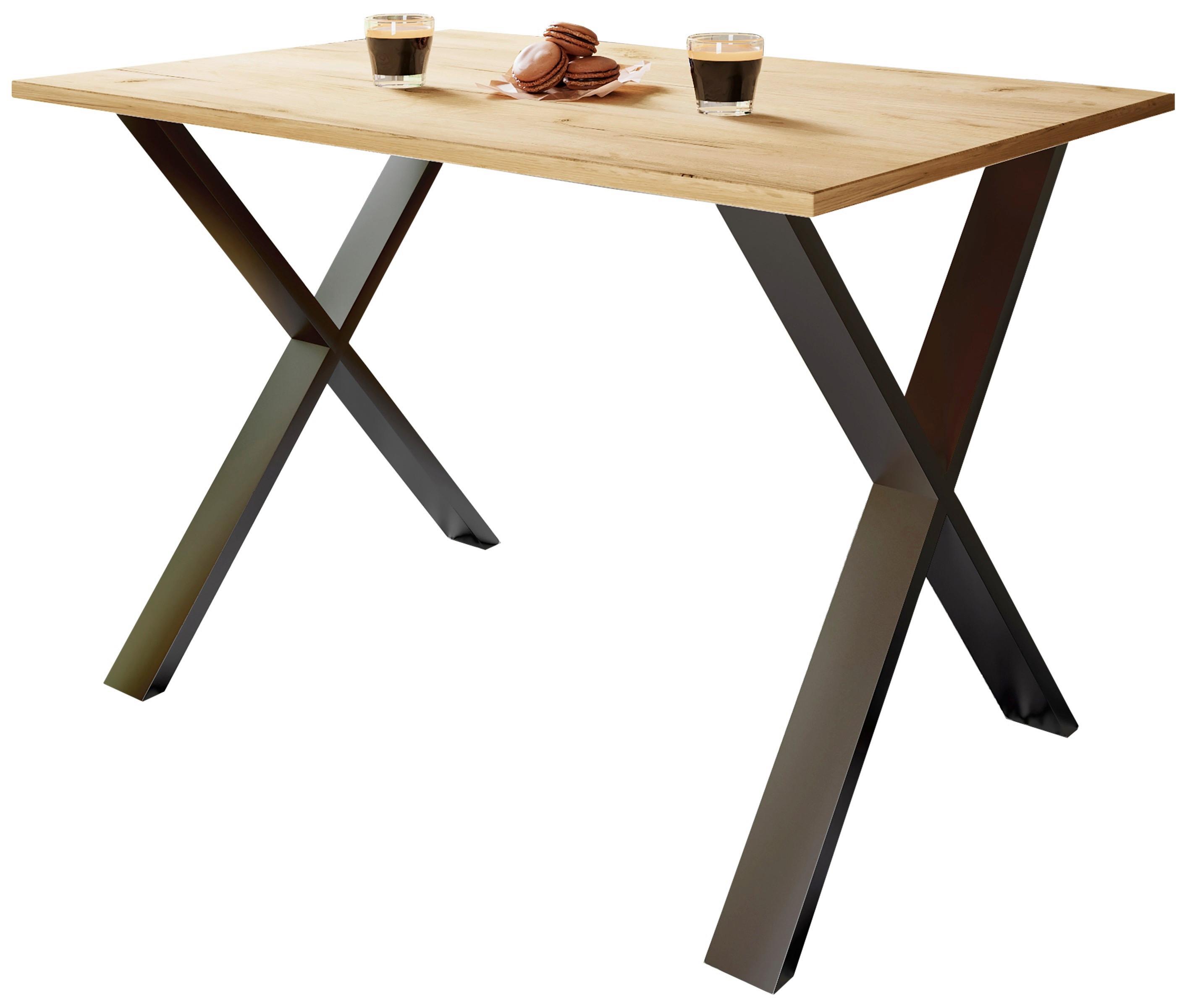 Schreibtisch Lona Schwarz, Eiche Dekor B: 160 cm - Honigeiche/Schwarz, Design (160/80/76cm) - MID.YOU