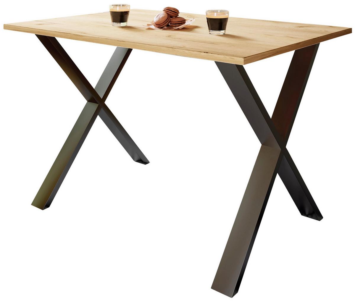 Schreibtisch Lona Schwarz, Eiche Dekor B: 160 cm - Honigeiche/Schwarz, Design (160/80/76cm) - MID.YOU