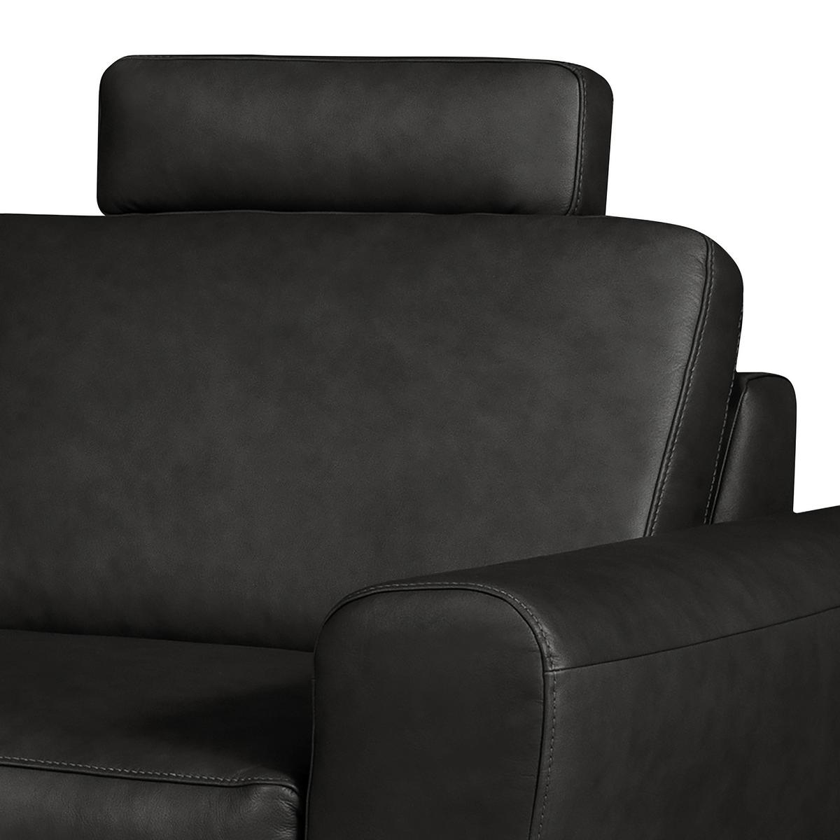Ecksofa Spring, Schwarz S: 250x273 cm - Schwarz, Design, Leder (250/273cm) - Livetastic