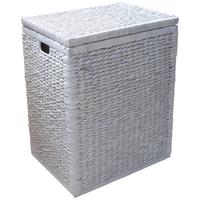 Koš na prádlo TOBI I - bílá, Romantický / Rustikální, dřevo/textil (52/66/40cm) - Zandiara