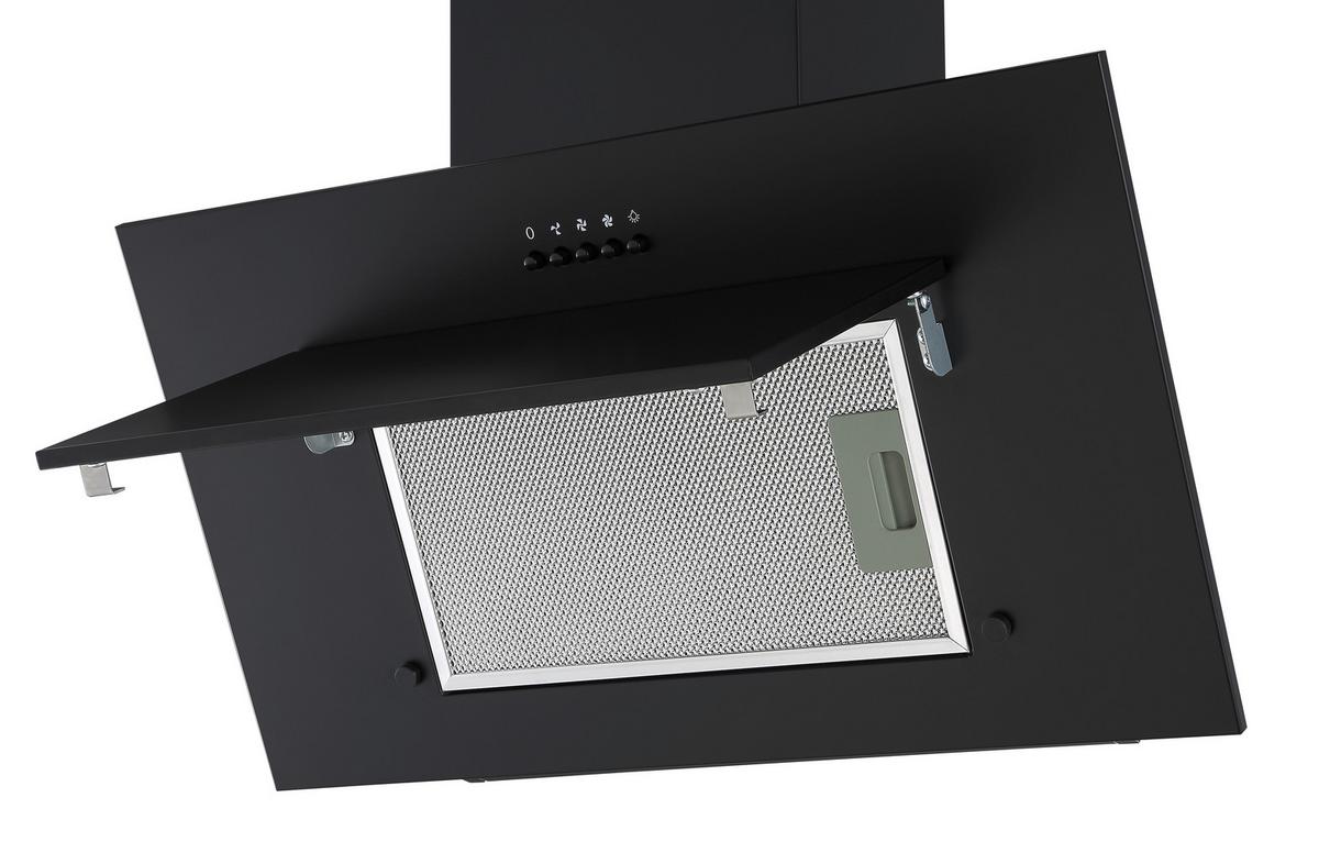 Dunstabzugshaube Schwarz B: 60 cm - Schwarz, Basics, Metall (60/108.5/23.1cm) - PKM