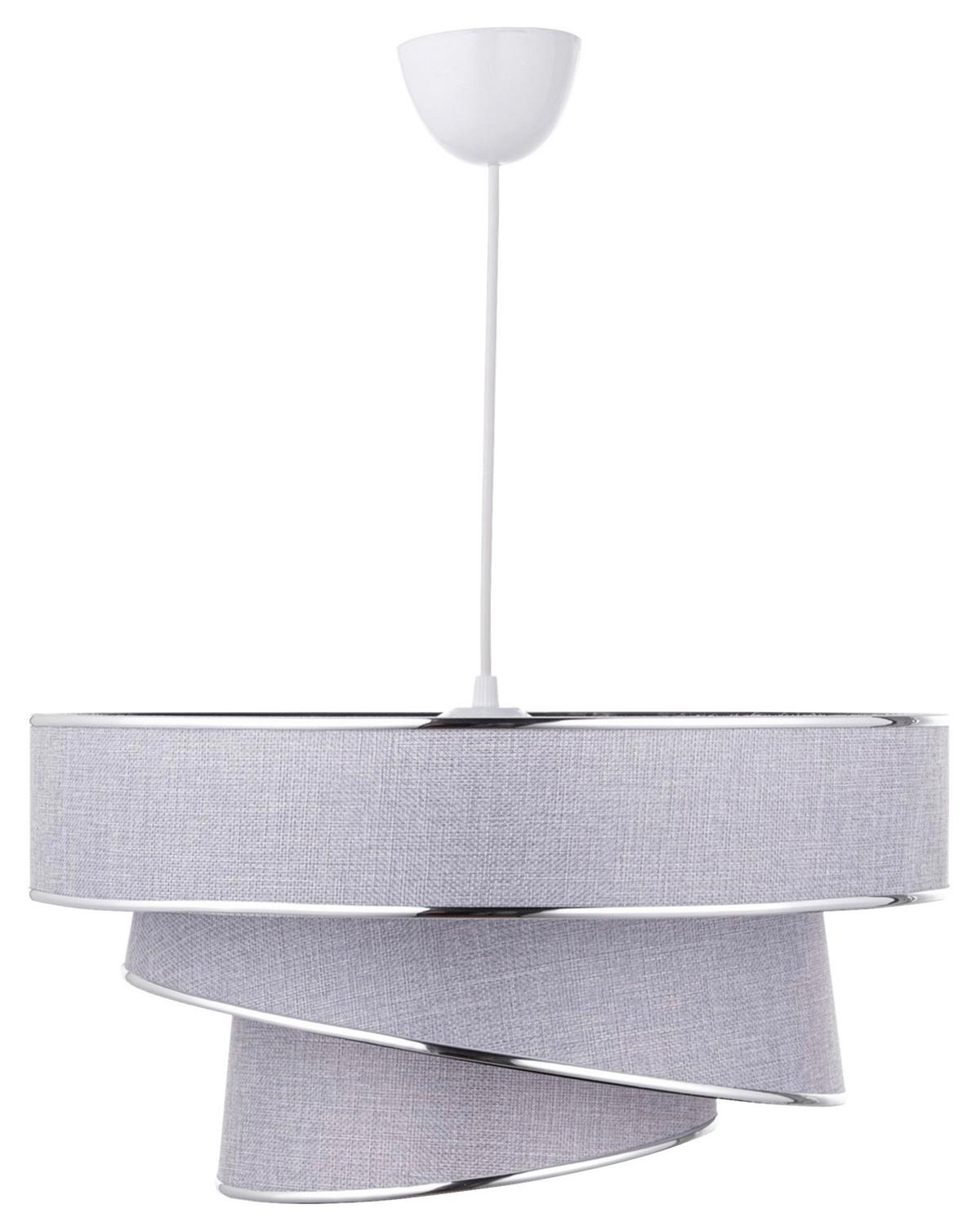 Hängeleuchte Couper H: 72 Cm 1-Flammig, Silberfarben, Grau - Silberfarben/Grau, KONVENTIONELL, Kunststoff/Textil (40/72cm) - P & B