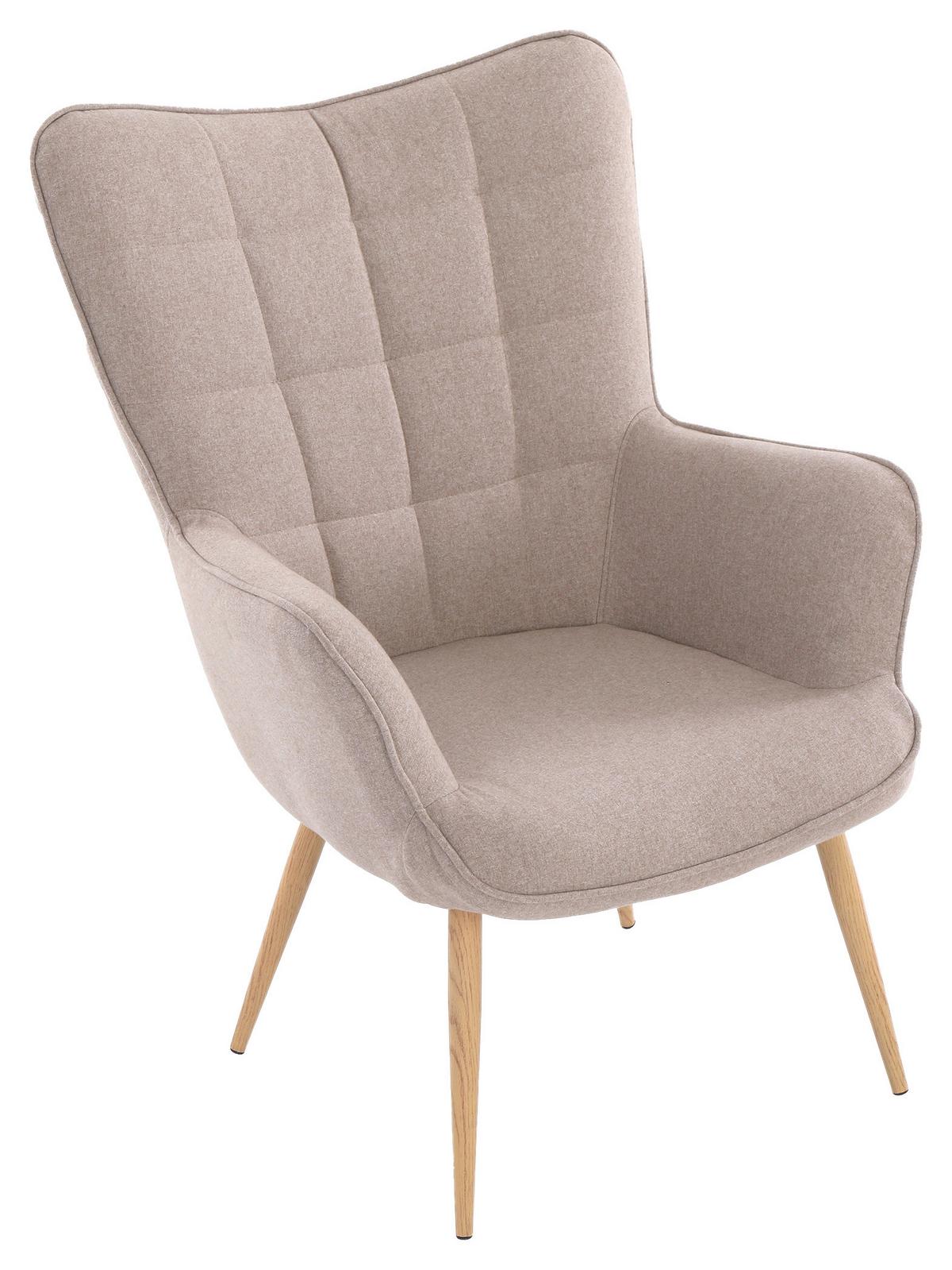 Polstersessel Mir Armlehnen Uta Beige/eichefarben - Sandfarben/Eichefarben, MODERN, Holzwerkstoff/Textil (72/97/80cm) - MID.YOU