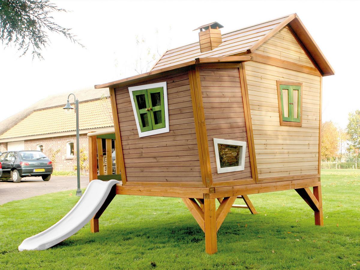 Spielhaus A030.108.90 - Hellgrün/Braun, KONVENTIONELL, Holz/Kunststoff (123/12,8/152cm) - Ambia Garden
