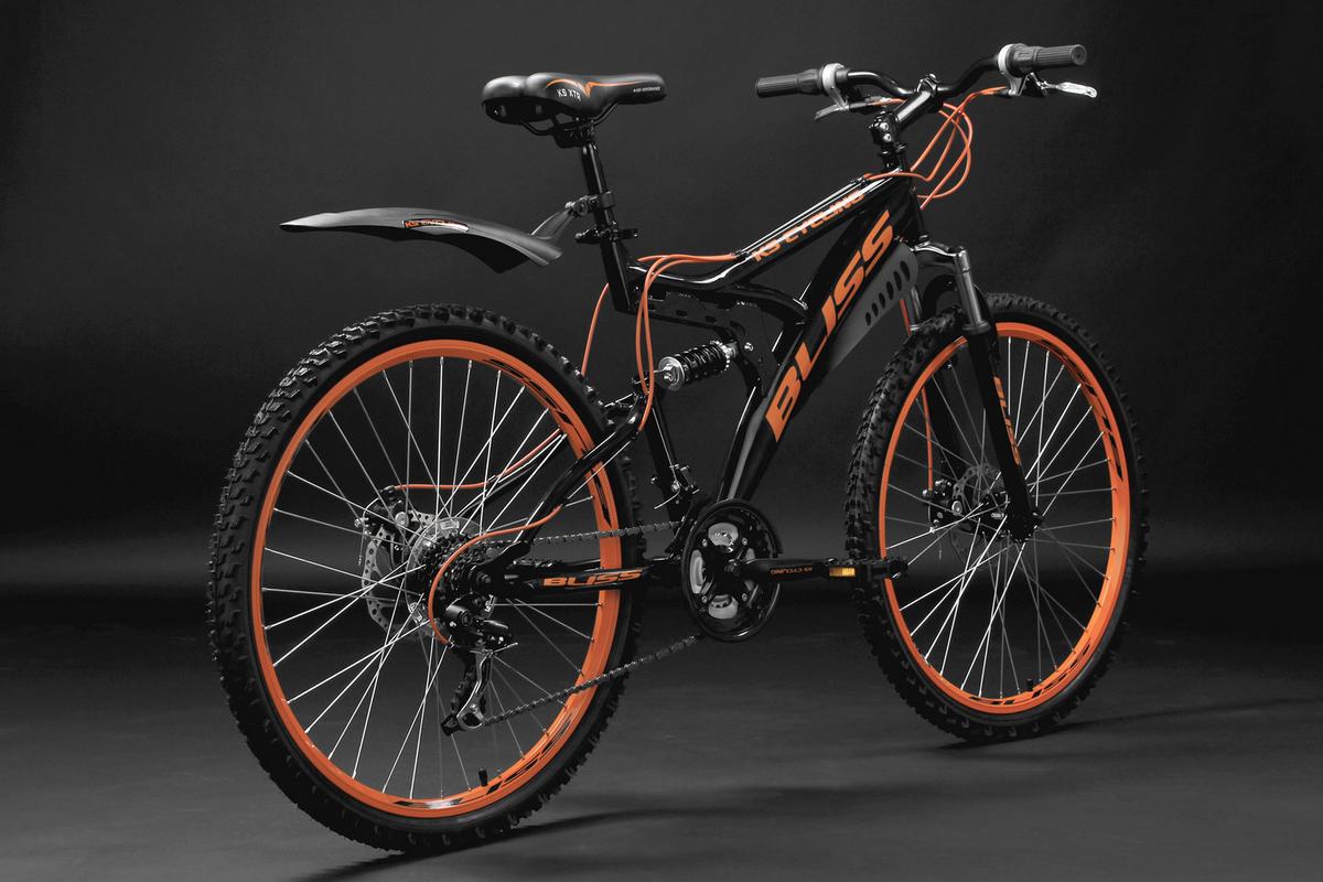 Mountainbike Fully 26 Zoll Bliss 21 Gänge - Schwarz/Orange, Basics, Metall - KS Cycling