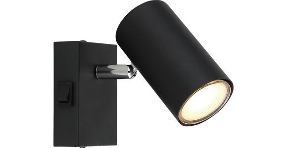 Strahler Felix 1-flammig Verstellbar L: 12 Cm - Schwarz, MODERN, Metall (12/10cm) - Luca Bessoni