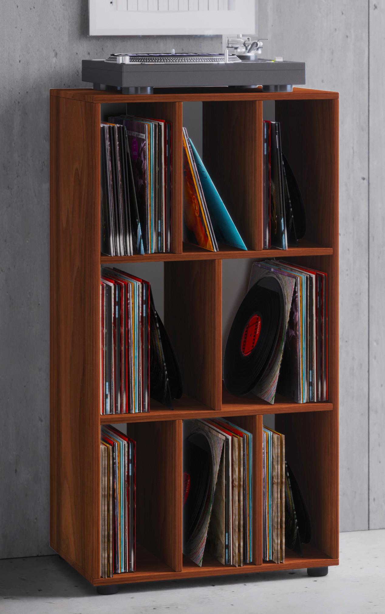 Schallplattenregal Schaltino Nussbaumfarbenb:60cm - Nussbaumfarben, MODERN, Holzwerkstoff (60/115/36cm) - MID.YOU