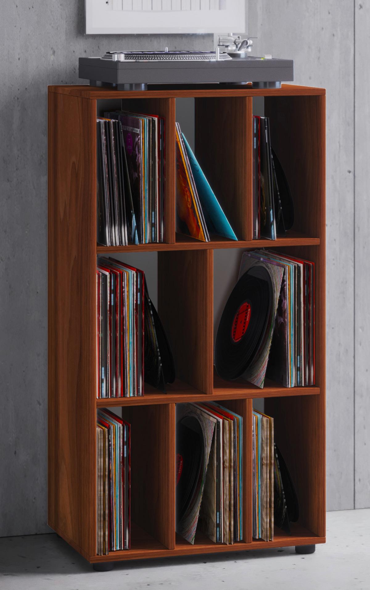 Schallplattenregal Schaltino Nussbaumfarbenb:60cm - Nussbaumfarben, MODERN, Holzwerkstoff (60/115/36cm) - MID.YOU