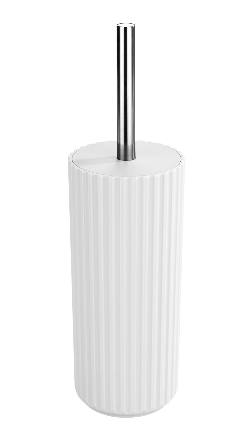 WC kefa so stojanom ALLSTAR MINAS - biela/strieborná, Modern, plast (10cm) - Wenko
