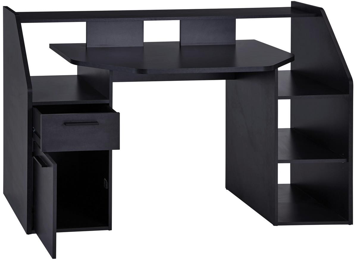 HERNÍ STŮL ENTER - černá/barvy grafitu, Moderní, kompozitní dřevo/plast (160/95,7/71,5cm)