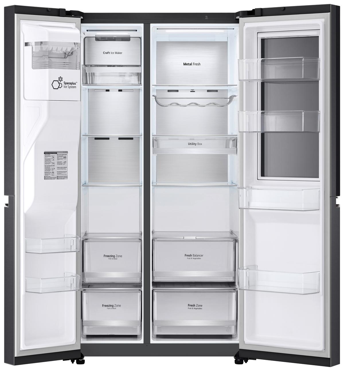 Side-by-side Gsxv90mcde Schwarz - Schwarz, Basics, Glas/Kunststoff (91,3/179/73,5cm) - LG