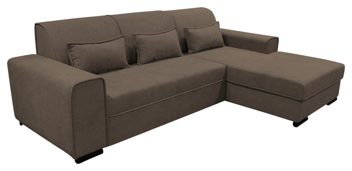 Ecksofa Classic Braun 270x175 cm - Schwarz/Braun, Design, Textil (270/175cm) - MID.YOU