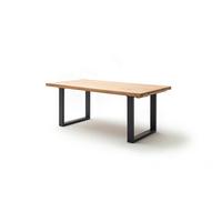 Ausziehtisch Dayton 220 Az 220-320x77x100 Cm Wildeiche - Wildeiche/Schwarz, Trend, Holz/Metall (220-320/77/100cm)