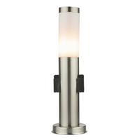 Außenleuchte Boston 60 Watt Edelstahl - Edelstahlfarben/Opal, Basics, Kunststoff/Metall (13,1/45cm) - Globo