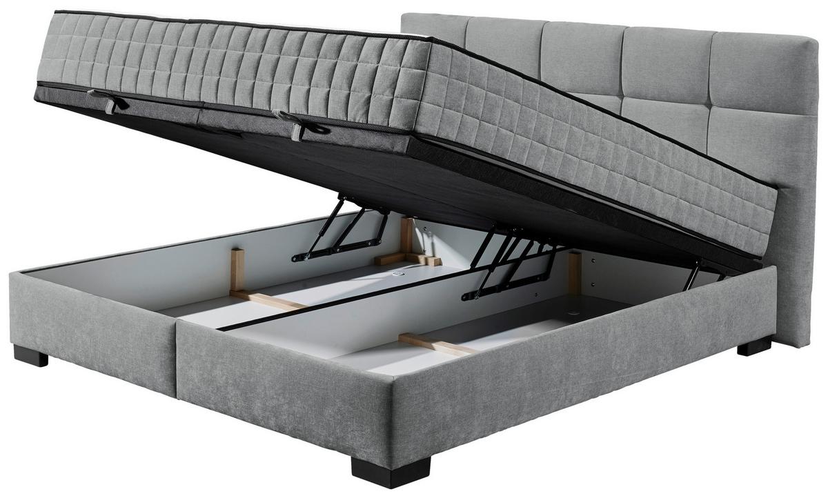 Boxbett Nagol A - Anthrazit/Schwarz, MODERN, Holzwerkstoff/Textil (180/200cm) - MID.YOU