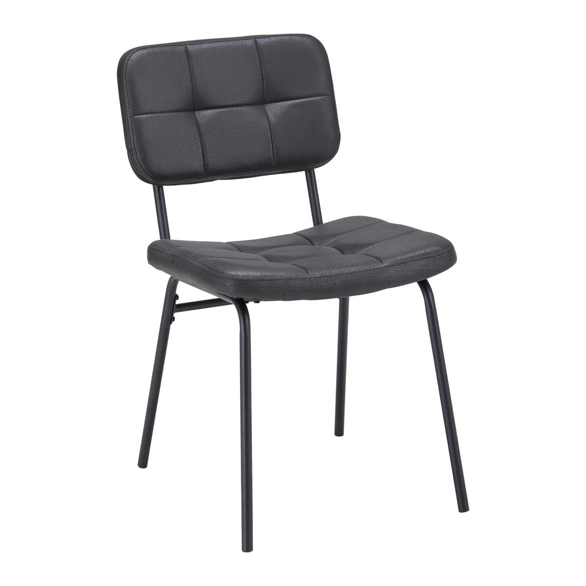 Sada židlí VALENTIN - černá/tmavě šedá, Moderní, kov/textil (44/80/59cm) - Bessagi Home